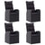 5 Piece Garden Dining Set Black