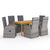 7 Piece Garden Dining Set Grey