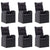 7 Piece Garden Dining Set Black