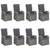 9 Piece Garden Dining Set Grey