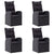 7 Piece Garden Dining Set Black