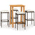 5 Piece Garden Bar Set with Cushions Brown