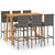 7 Piece Garden Bar Set with Cushions Grey