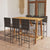 7 Piece Garden Bar Set with Cushions Grey