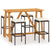 5 Piece Garden Bar Set with Cushions Brown