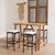 5 Piece Garden Bar Set with Cushions Black