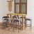 7 Piece Garden Bar Set with Cushions Grey