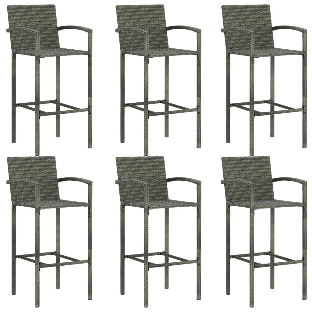 7 Piece Garden Bar Set Grey