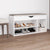 Shoe Bench with Cushion White 104x30x49 cm Engineered Wood