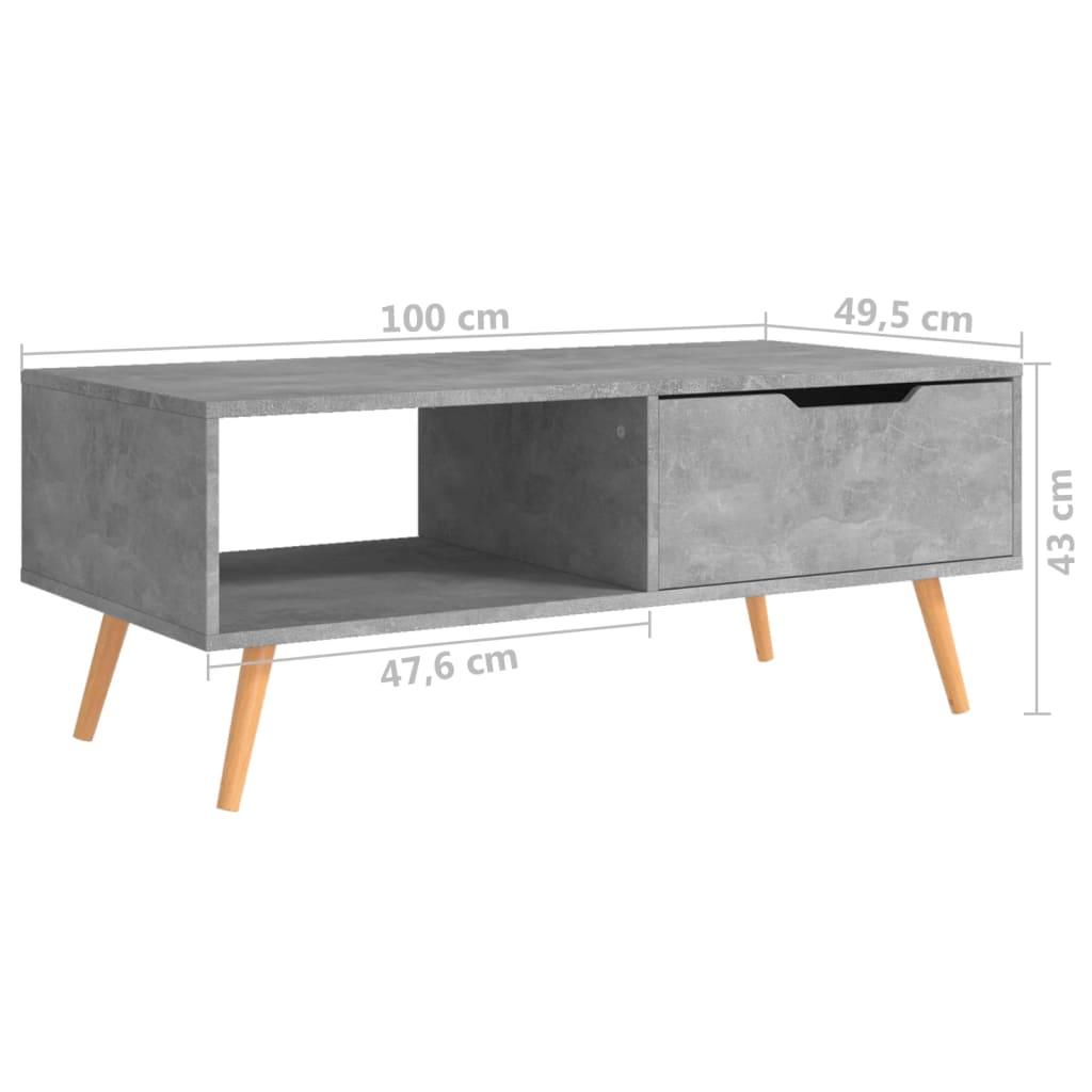 Coffee Table Concrete Grey 100x49.5x43 cm Engineered Wood