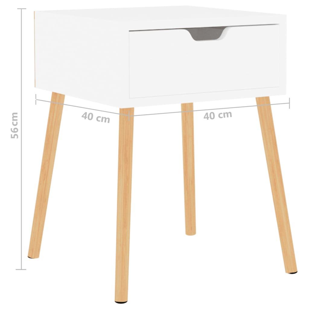 Bedside Cabinet White 40x40x56 cm Engineered Wood