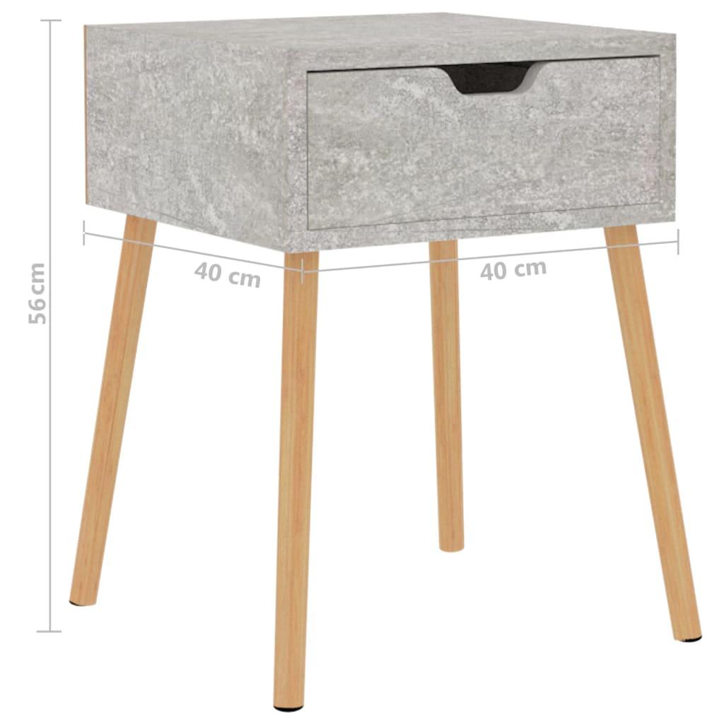 Bedside Cabinets 2 pcs Concrete Grey 40x40x56 cm Engineered Wood