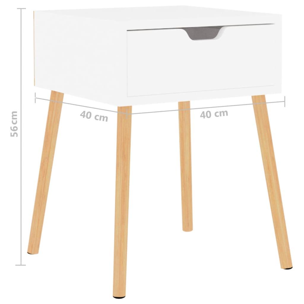Bedside Cabinet High Gloss White 40x40x56 cm Engineered Wood