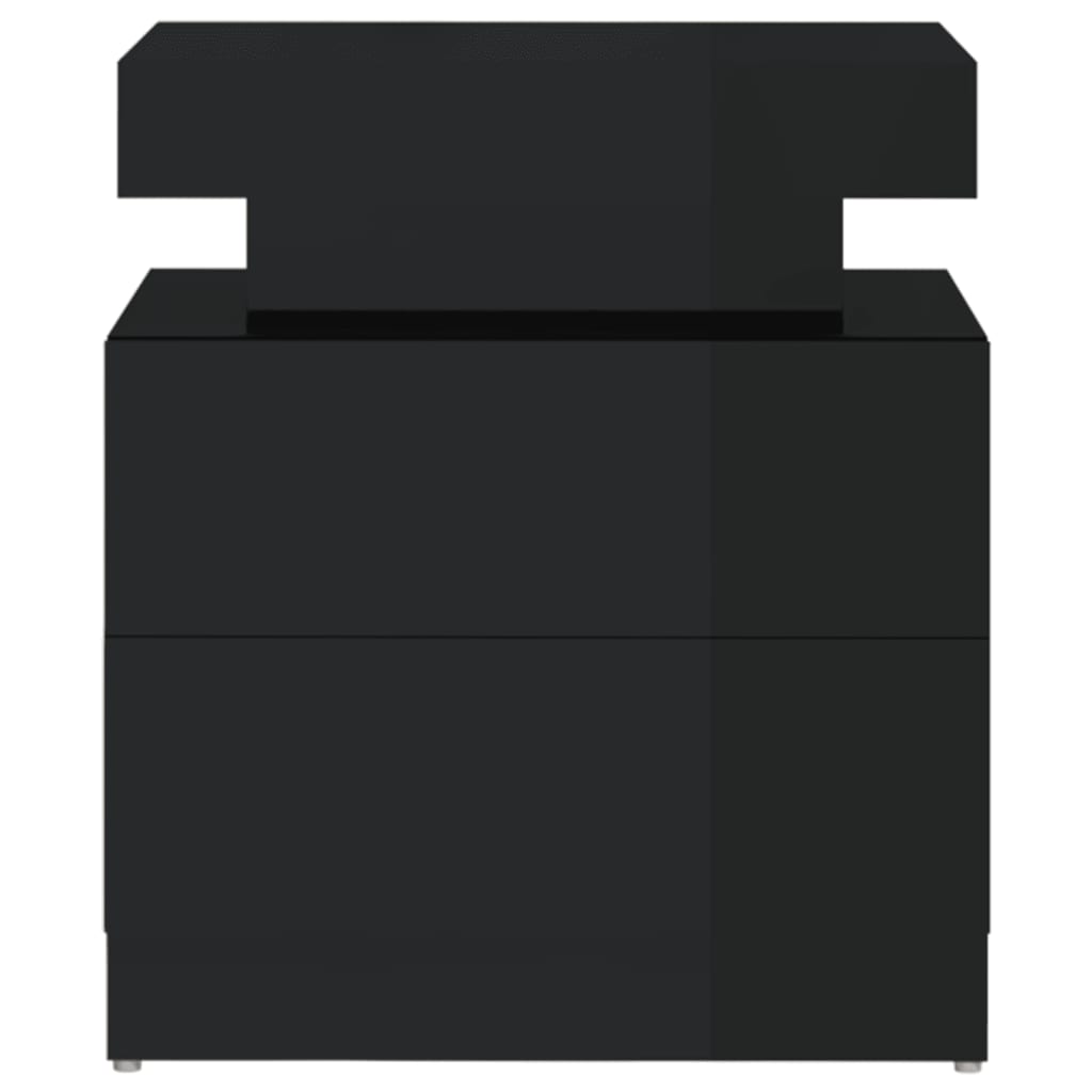 Bedside Cabinet High Gloss Black 45x35x52 cm Engineered Wood