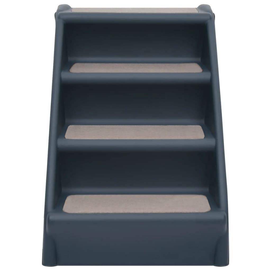 Folding 4-Step Dog Stairs Dark Grey