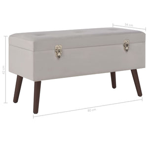 Bench with Storage Compartment Grey 80 cm Velvet