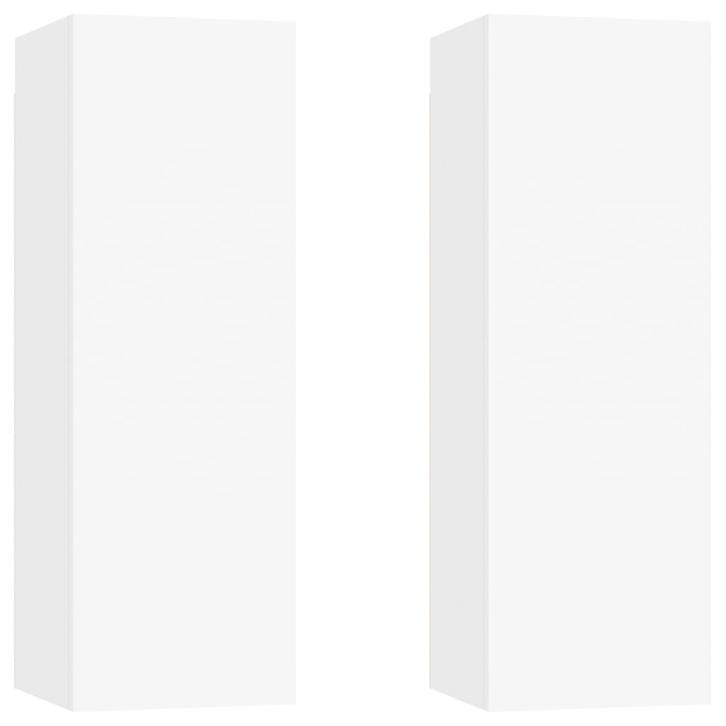 TV Cabinets 2 pcs White 30.5x30x90 cm Engineered Wood