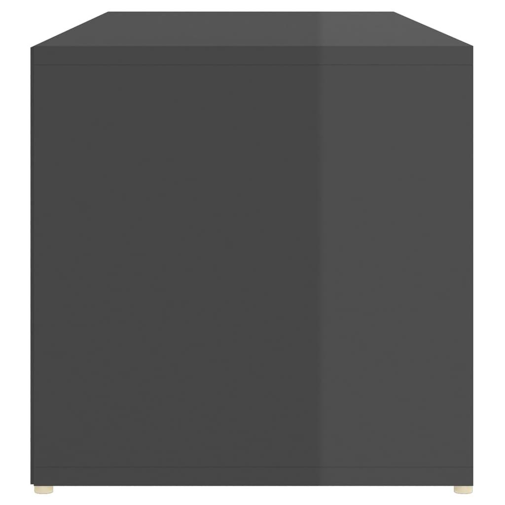 Shoe Storage Bench High Gloss Grey 105x35x35 cm Engineered Wood