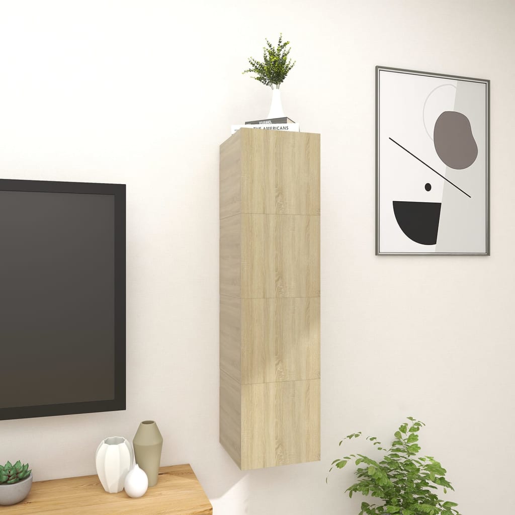 Wall Mounted TV Cabinets 4 pcs Sonoma Oak 30.5x30x30 cm