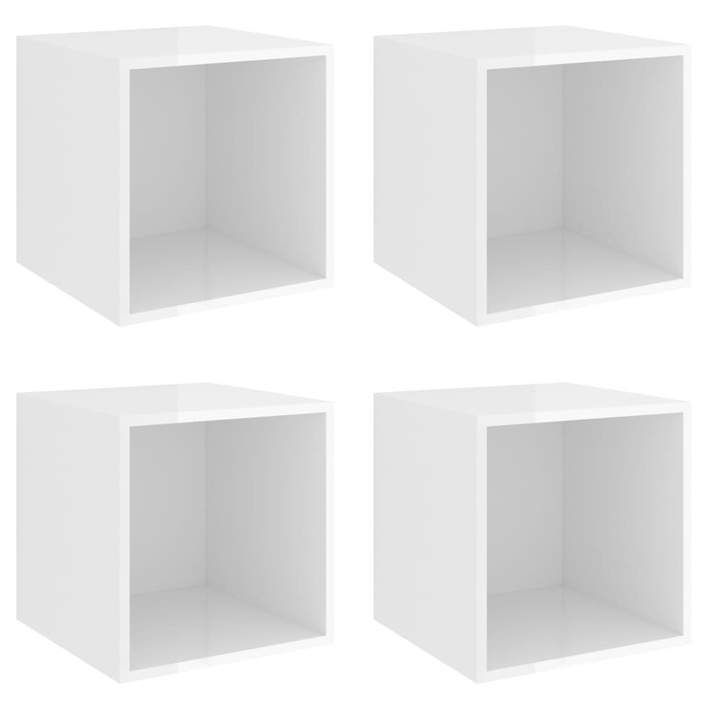 Wall Cabinets 4 pcs High Gloss White 37x37x37 cm Engineered Wood