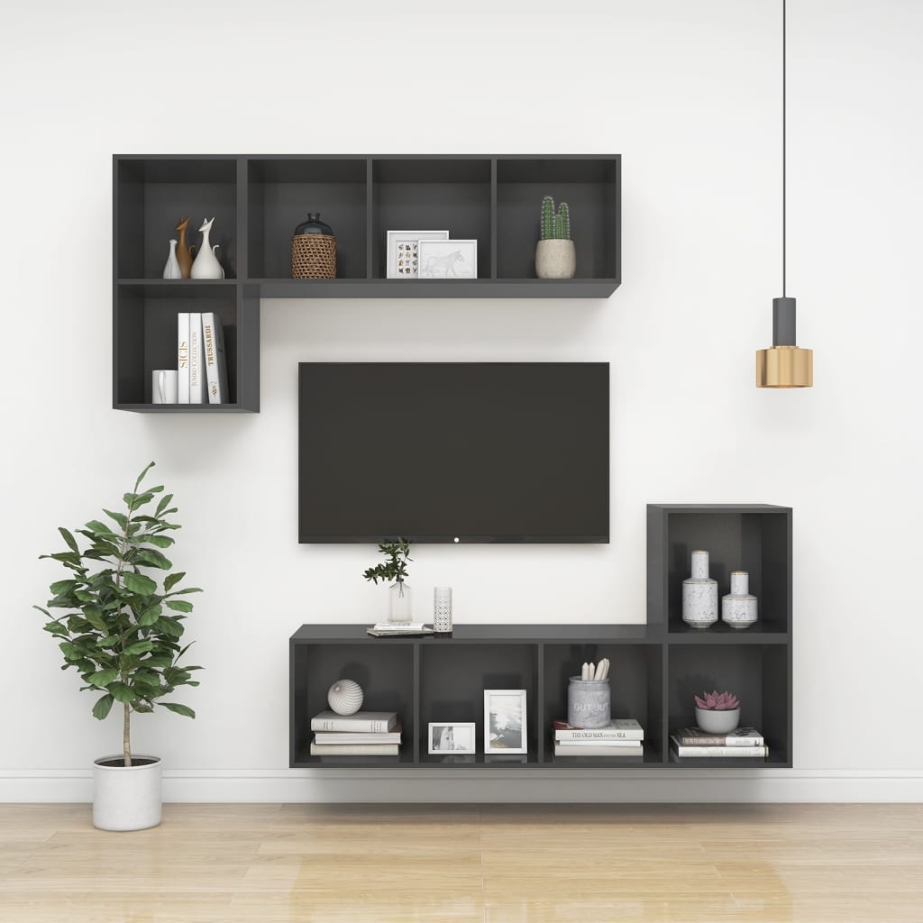 Wall-mounted TV Cabinet Grey 37x37x72 cm Engineered Wood