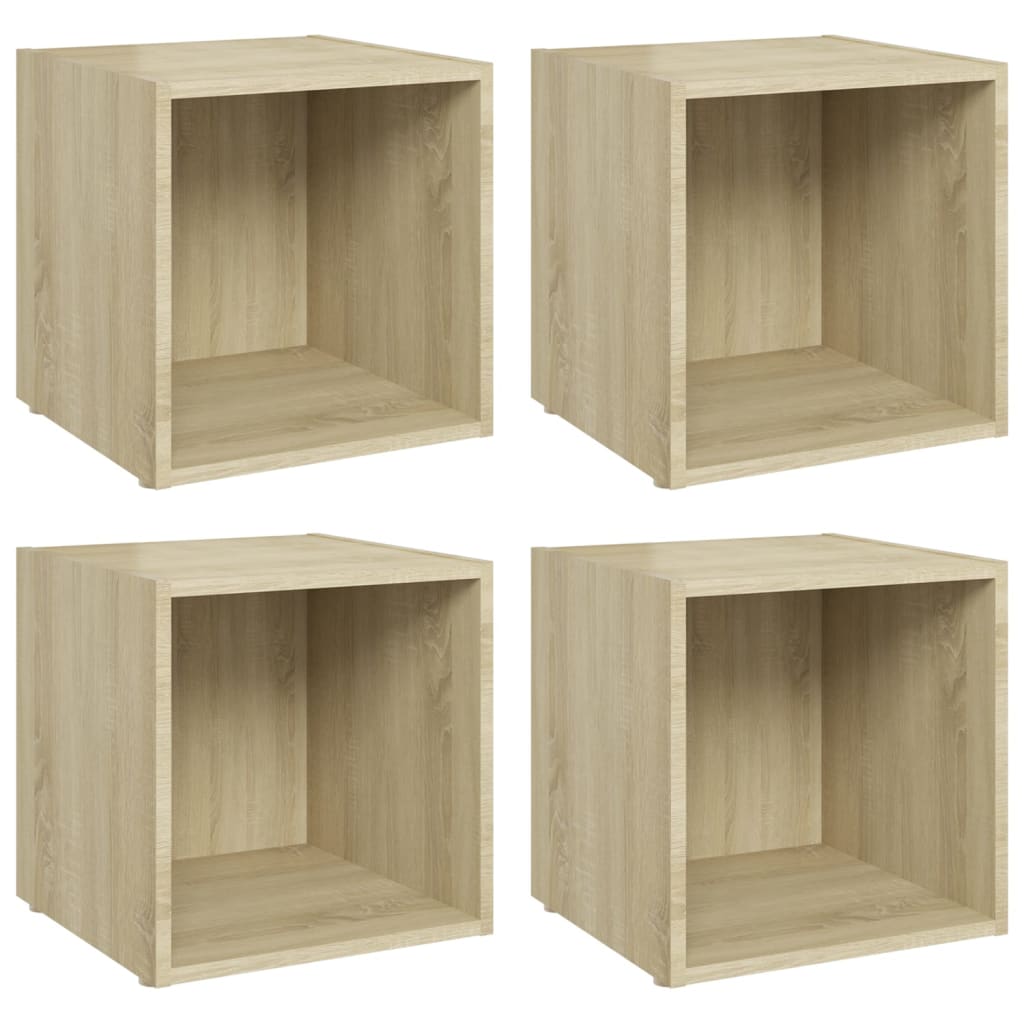 TV Cabinets 4 pcs Sonoma Oak 37x35x37 cm Engineered Wood