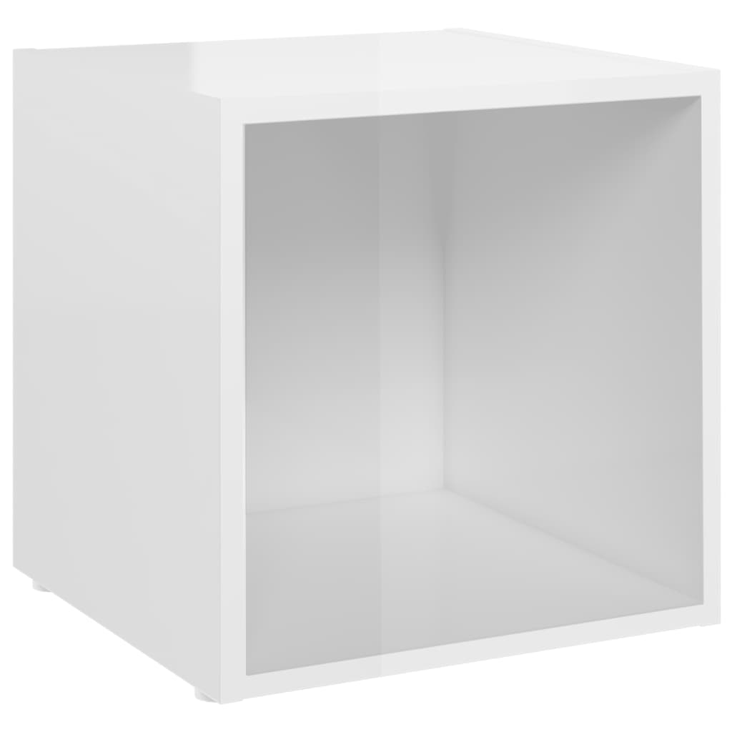 TV Cabinets 4 pcs High Gloss White 37x35x37 cm Engineered Wood