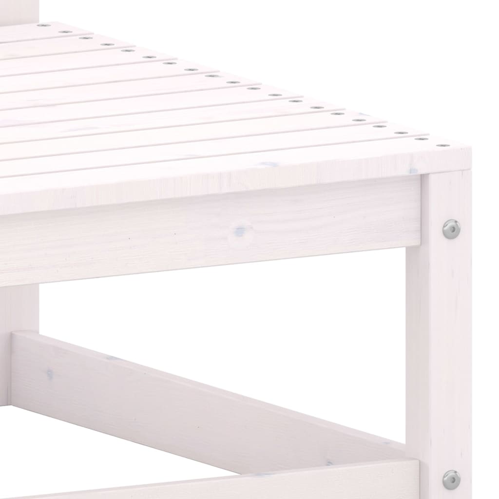 Garden Footstool 70x70x30 cm White Solid Pinewood