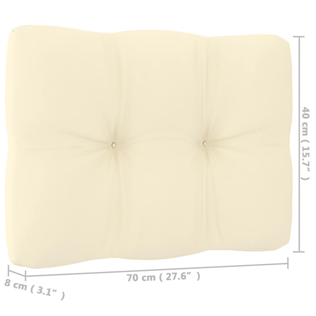 Garden Middle Sofas with Cream Cushions 2 pcs Solid Pinewood