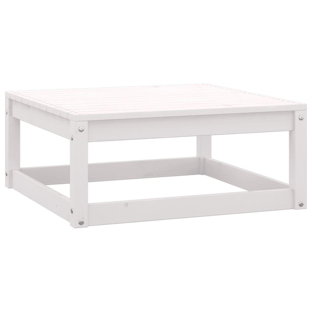 Garden Footstools with Cushions 2 pcs White Solid Pinewood