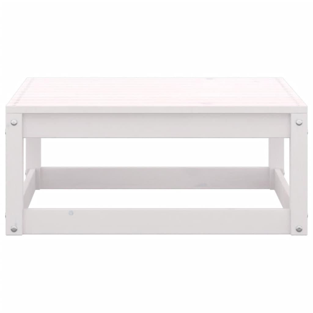 Garden Footstools with Cushions 2 pcs White Solid Pinewood