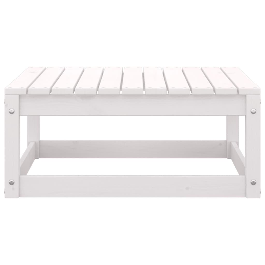 Garden Footstools with Cushions 2 pcs White Solid Pinewood