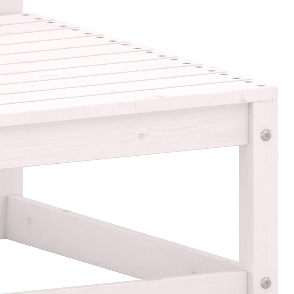 Garden Footstools with Cushions 2 pcs White Solid Pinewood