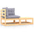 2 Piece Garden Lounge Set with Cushions Solid Pinewood