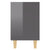 Bed Cabinets Solid Wood Legs 2 pcs High Gloss Grey 40x30x50 cm