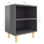 Bed Cabinets Solid Wood Legs 2 pcs High Gloss Grey 40x30x50 cm