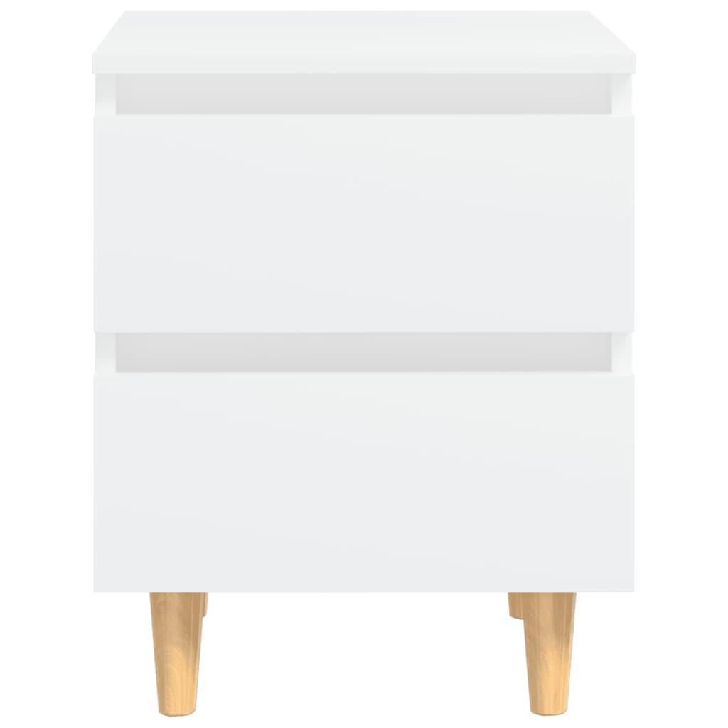 Bed Cabinets with Solid Pinewood Legs 2 pcs White 40x35x50 cm