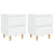 Bed Cabinets & Pinewood Legs 2 pcs High Gloss White 40x35x50cm