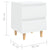 Bed Cabinets & Pinewood Legs 2 pcs High Gloss White 40x35x50cm