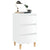 Bed Cabinets & Wood Legs 2 pcs High Gloss White 40x35x69cm
