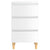 Bed Cabinets & Wood Legs 2 pcs High Gloss White 40x35x69cm
