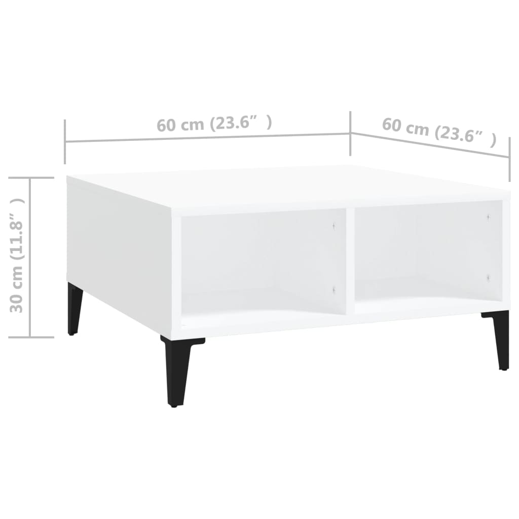 Coffee Table White 60x60x30 cm Engineered Wood