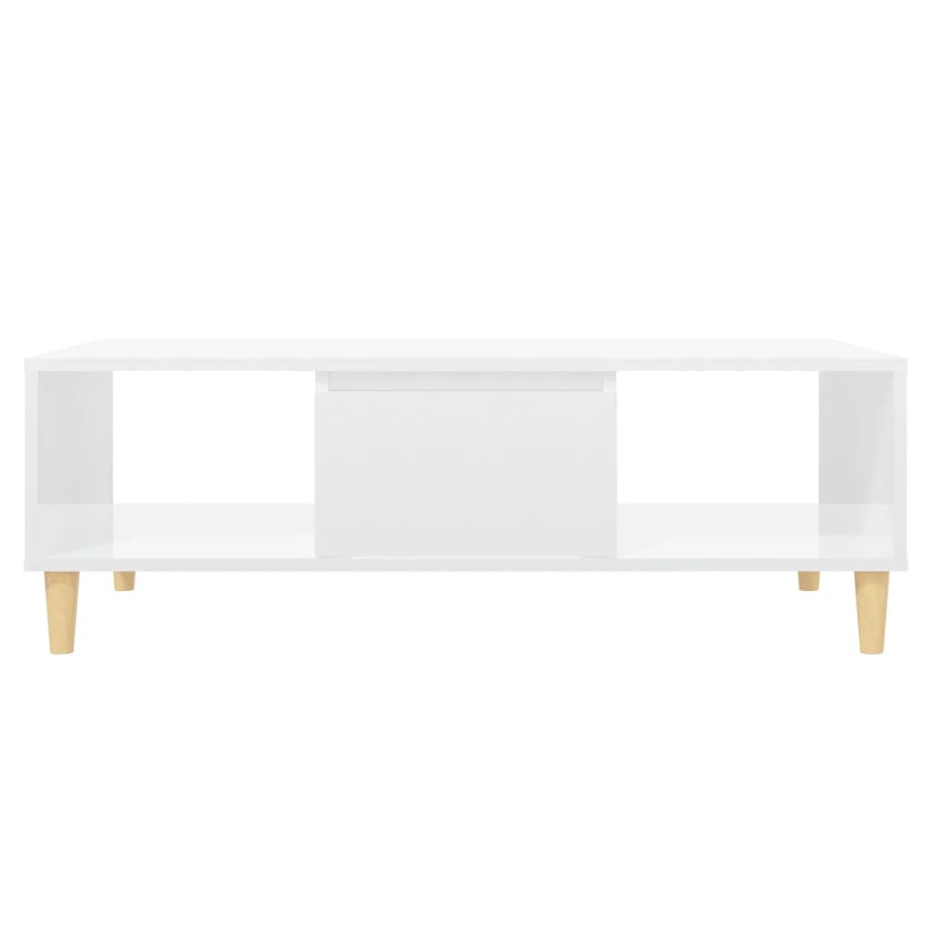 Coffee Table High Gloss White 103.5x60x35 cm Engineered Wood