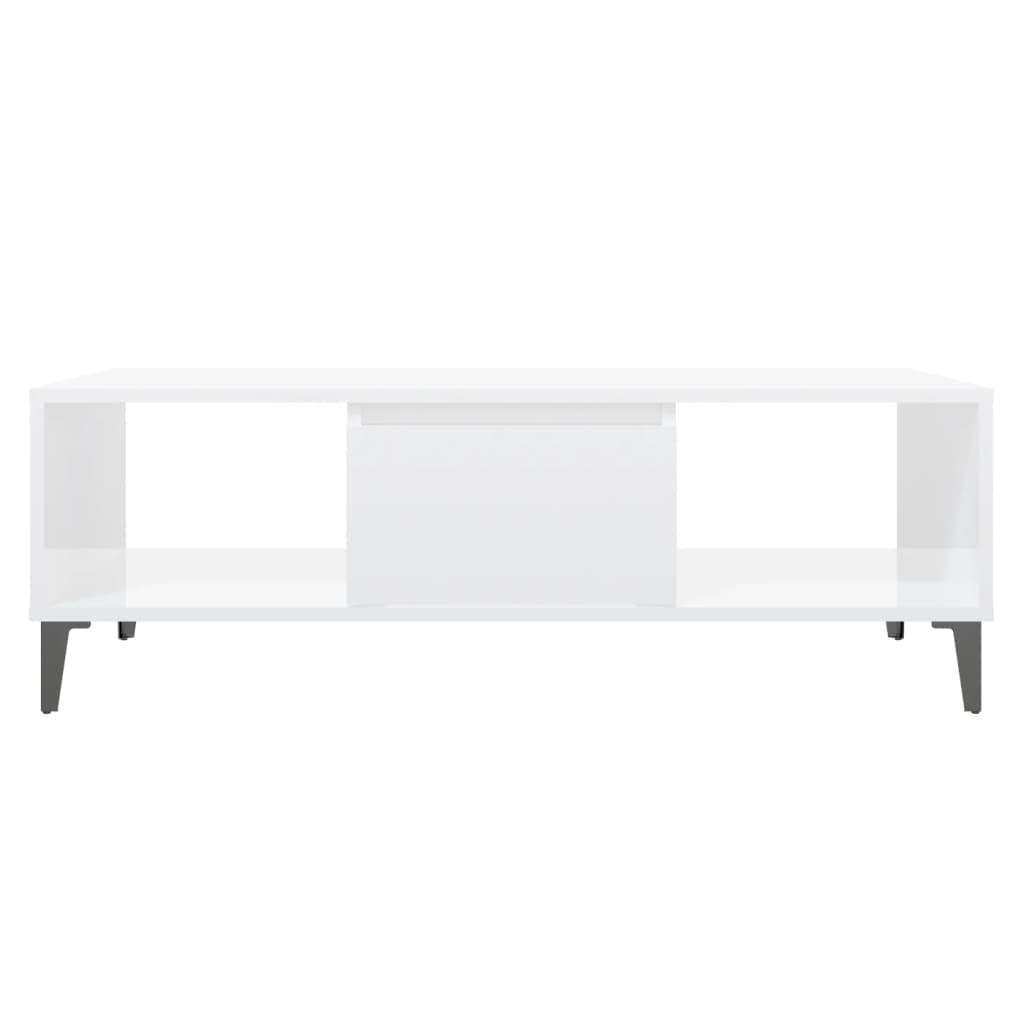 Coffee Table High Gloss White 103.5x60x35 cm Engineered Wood