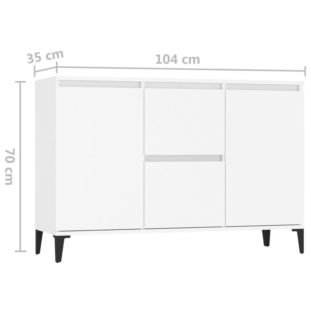 Sideboard White 102x35x70 cm Engineered Wood