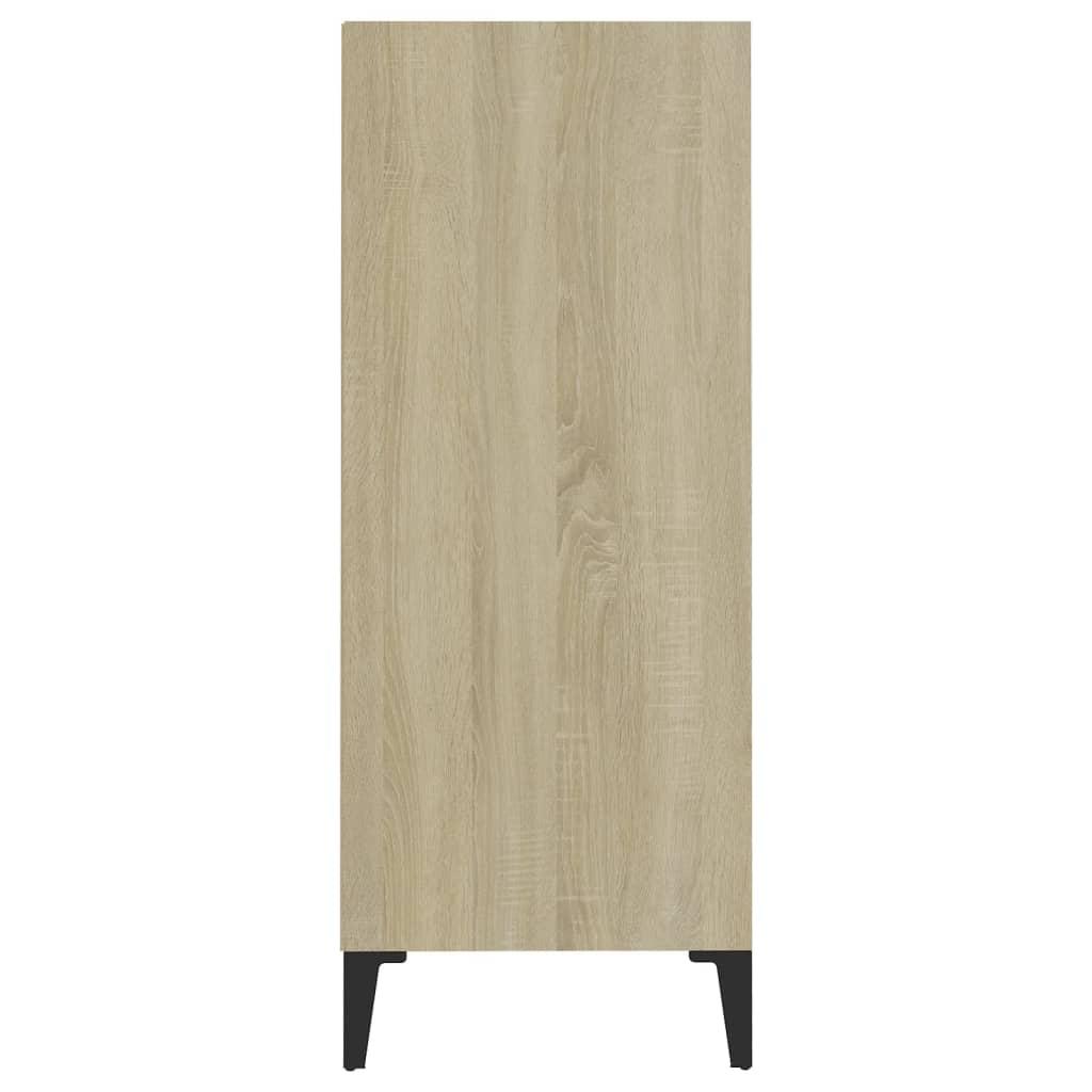 Sideboard White and Sonoma Oak 57x35x90 cm Engineered Wood