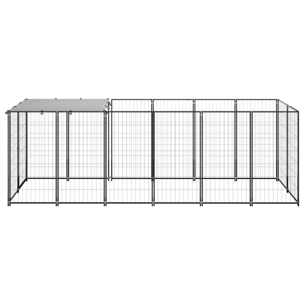 Dog Kennel Black 330x110x110 cm Steel