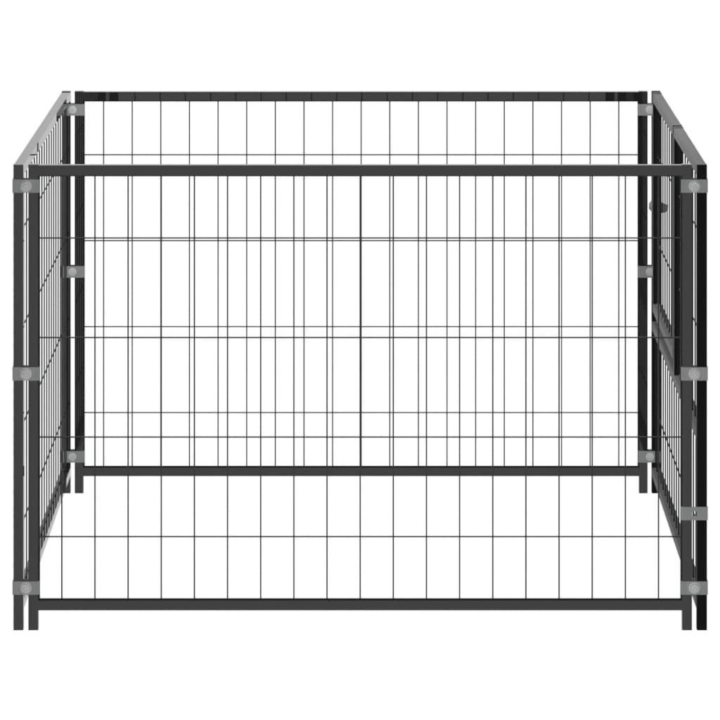 Dog Kennel Black 100x100x70 cm Steel