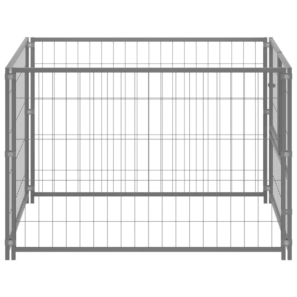 Dog Kennel Silver 100x100x70 cm Steel