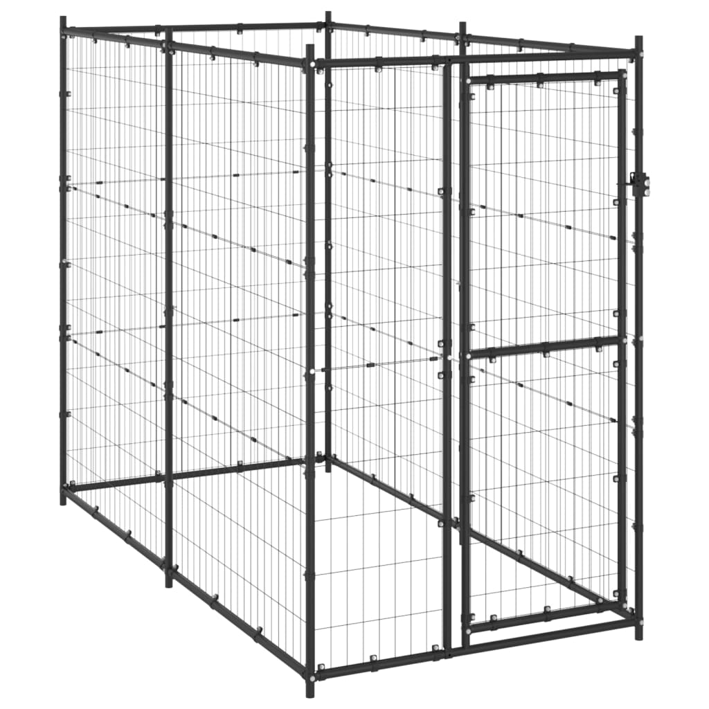 Outdoor Dog Kennel Steel 110x220x180 cm